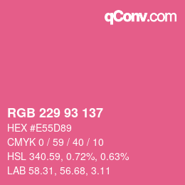 颜色代码: RGB 229 93 137 | qconv.com