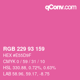 颜色代码: RGB 229 93 159 | qconv.com