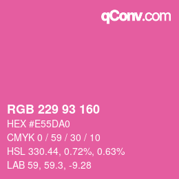 颜色代码: RGB 229 93 160 | qconv.com