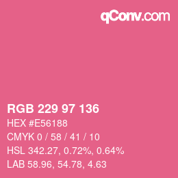 Código de color: RGB 229 97 136 | qconv.com