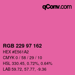 Color code: RGB 229 97 162 | qconv.com