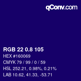 カラーコード: RGB 22 0.8 105 | qconv.com