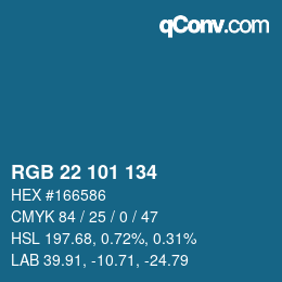 Color code: RGB 22 101 134 | qconv.com