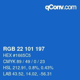 Color code: RGB 22 101 197 | qconv.com