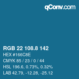 Color code: RGB 22 108.8 142 | qconv.com