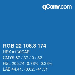 Color code: RGB 22 108.8 174 | qconv.com