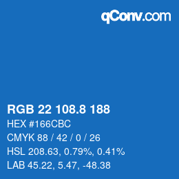 Color code: RGB 22 108.8 188 | qconv.com