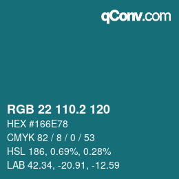 カラーコード: RGB 22 110.2 120 | qconv.com