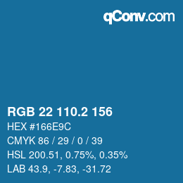 Color code: RGB 22 110.2 156 | qconv.com
