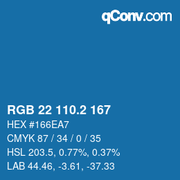 カラーコード: RGB 22 110.2 167 | qconv.com