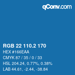 Color code: RGB 22 110.2 170 | qconv.com