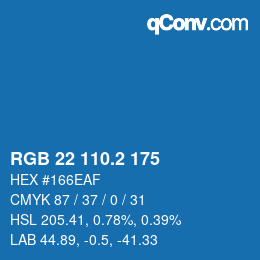 カラーコード: RGB 22 110.2 175 | qconv.com