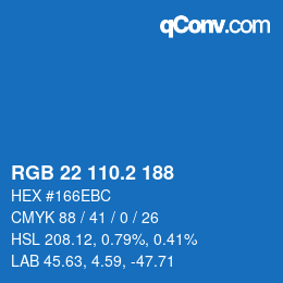 Color code: RGB 22 110.2 188 | qconv.com