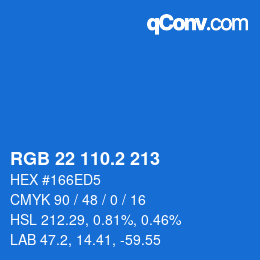 カラーコード: RGB 22 110.2 213 | qconv.com