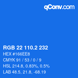 Color code: RGB 22 110.2 232 | qconv.com