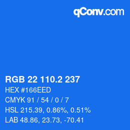 Color code: RGB 22 110.2 237 | qconv.com