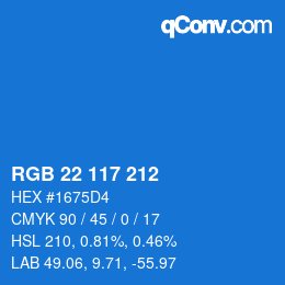 Color code: RGB 22 117 212 | qconv.com