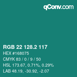 Color code: RGB 22 128.2 117 | qconv.com