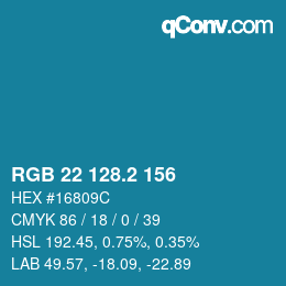 Color code: RGB 22 128.2 156 | qconv.com