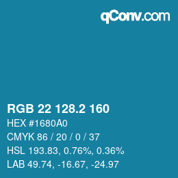 Color code: RGB 22 128.2 160 | qconv.com