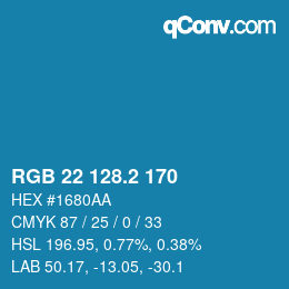 Color code: RGB 22 128.2 170 | qconv.com