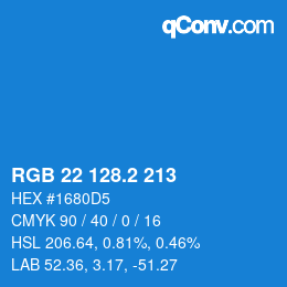 Color code: RGB 22 128.2 213 | qconv.com