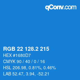 カラーコード: RGB 22 128.2 215 | qconv.com