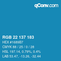 Color code: RGB 22 137 183 | qconv.com