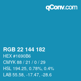 Color code: RGB 22 144 182 | qconv.com