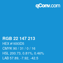 Color code: RGB 22 147 213 | qconv.com