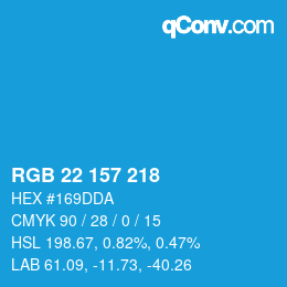 Color code: RGB 22 157 218 | qconv.com