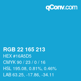 Color code: RGB 22 165 213 | qconv.com