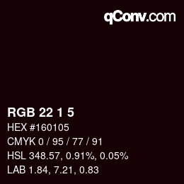 Color code: RGB 22 1 5 | qconv.com