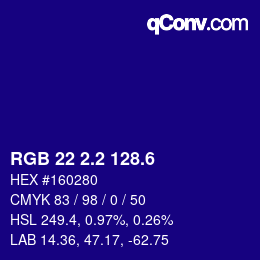 カラーコード: RGB 22 2.2 128.6 | qconv.com