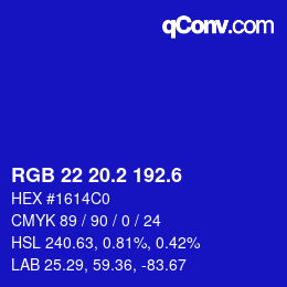カラーコード: RGB 22 20.2 192.6 | qconv.com