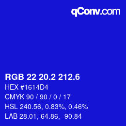 カラーコード: RGB 22 20.2 212.6 | qconv.com