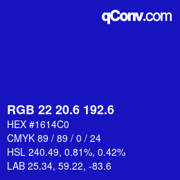 カラーコード: RGB 22 20.6 192.6 | qconv.com