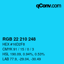 Color code: RGB 22 210 248 | qconv.com