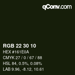 Color code: RGB 22 30 10 | qconv.com