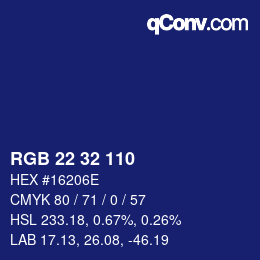 カラーコード: RGB 22 32 110 | qconv.com