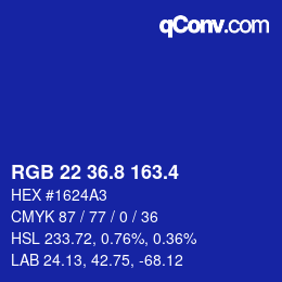 カラーコード: RGB 22 36.8 163.4 | qconv.com