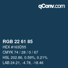 Farbcode: RGB 22 61 85 | qconv.com