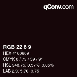 カラーコード: RGB 22 6 9 | qconv.com