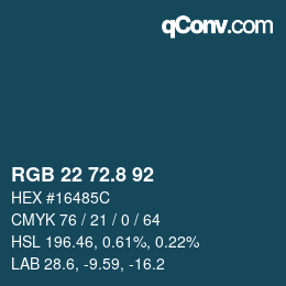 Color code: RGB 22 72.8 92 | qconv.com