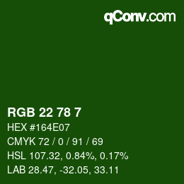 Color code: RGB 22 78 7 | qconv.com