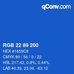 Código de color: RGB 22 89 200 | qconv.com