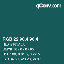カラーコード: RGB 22 90.4 90.4 | qconv.com
