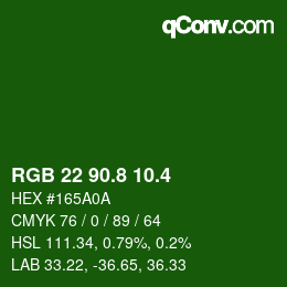 カラーコード: RGB 22 90.8 10.4 | qconv.com