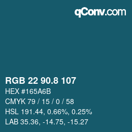 Color code: RGB 22 90.8 107 | qconv.com