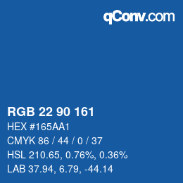 Color code: RGB 22 90 161 | qconv.com